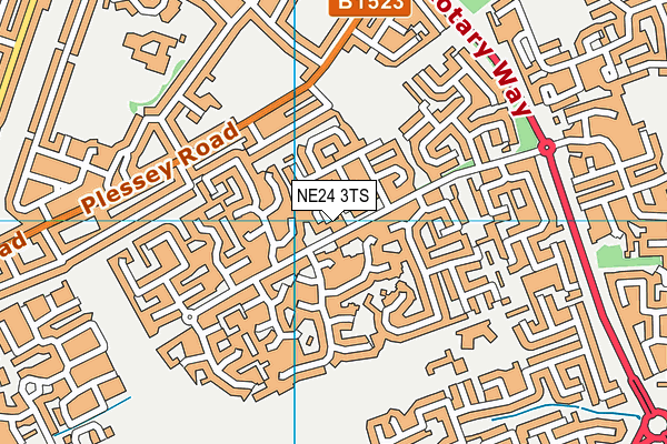 NE24 3TS map - OS VectorMap District (Ordnance Survey)