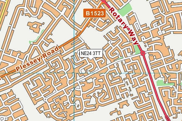 NE24 3TT map - OS VectorMap District (Ordnance Survey)