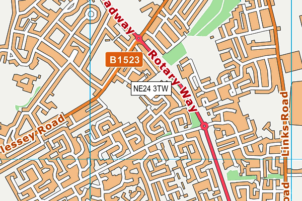 NE24 3TW map - OS VectorMap District (Ordnance Survey)