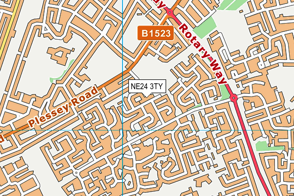 NE24 3TY map - OS VectorMap District (Ordnance Survey)