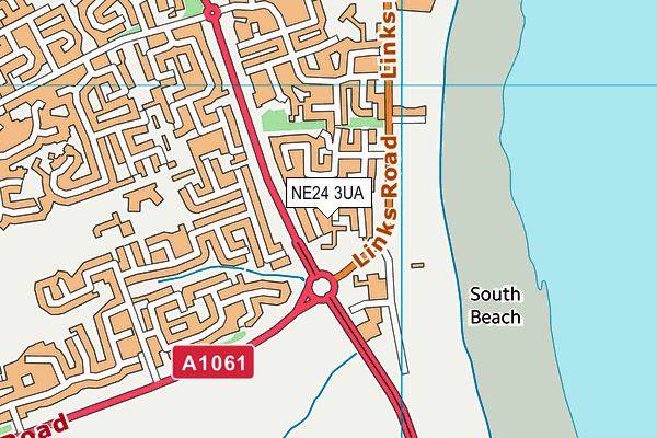 NE24 3UA map - OS VectorMap District (Ordnance Survey)