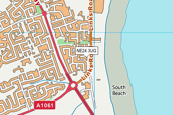 NE24 3UG map - OS VectorMap District (Ordnance Survey)