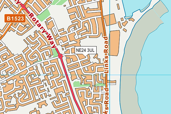NE24 3UL map - OS VectorMap District (Ordnance Survey)