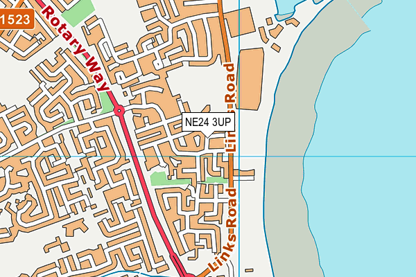 NE24 3UP map - OS VectorMap District (Ordnance Survey)