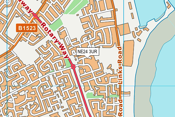 NE24 3UR map - OS VectorMap District (Ordnance Survey)