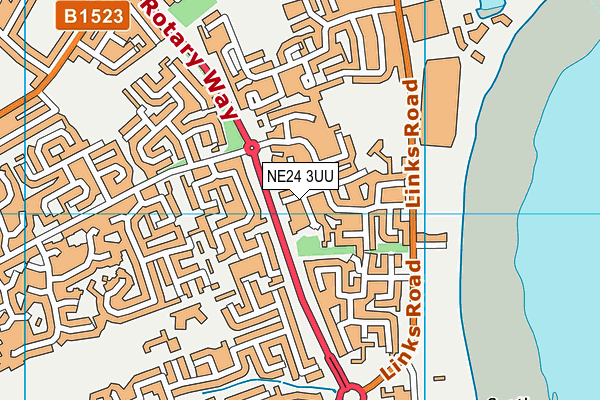 NE24 3UU map - OS VectorMap District (Ordnance Survey)