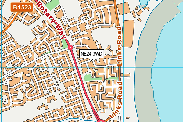 NE24 3WD map - OS VectorMap District (Ordnance Survey)
