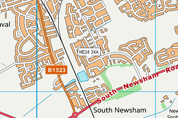 NE24 3XA map - OS VectorMap District (Ordnance Survey)