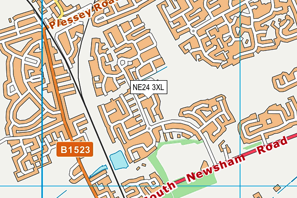 NE24 3XL map - OS VectorMap District (Ordnance Survey)
