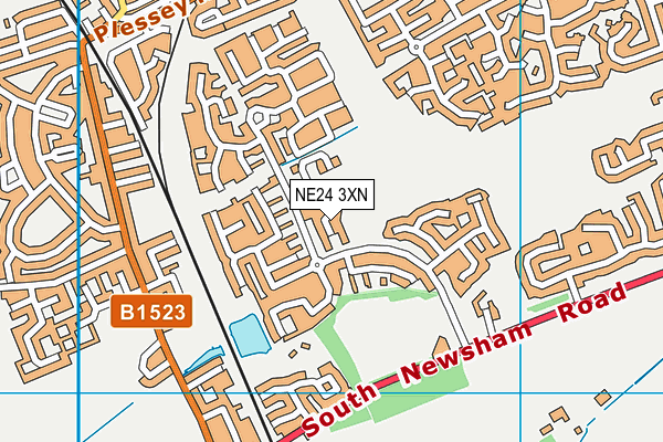 NE24 3XN map - OS VectorMap District (Ordnance Survey)