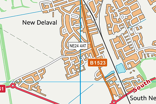 NE24 4AT map - OS VectorMap District (Ordnance Survey)