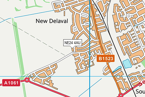 NE24 4AU map - OS VectorMap District (Ordnance Survey)