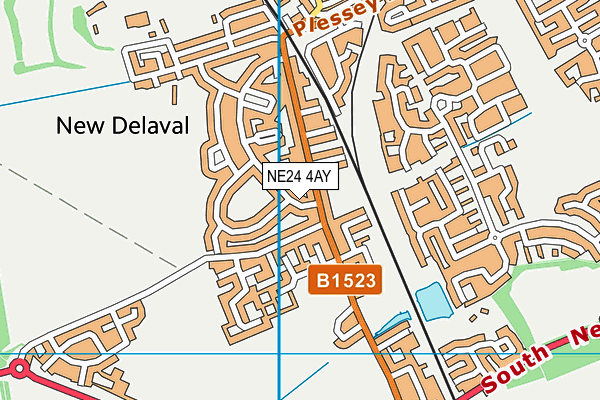 NE24 4AY map - OS VectorMap District (Ordnance Survey)