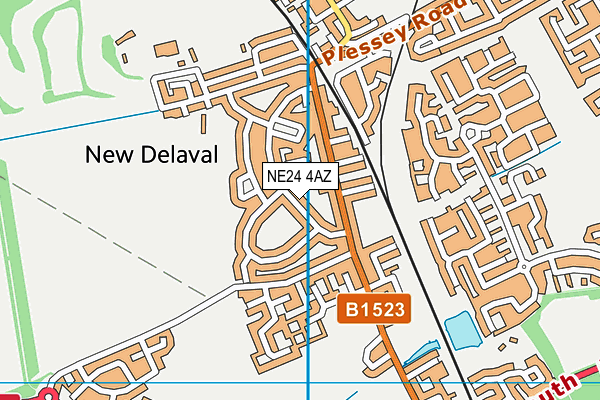 NE24 4AZ map - OS VectorMap District (Ordnance Survey)
