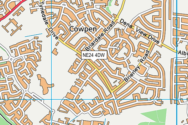 NE24 4DW map - OS VectorMap District (Ordnance Survey)
