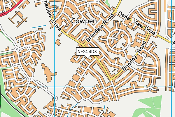 NE24 4DX map - OS VectorMap District (Ordnance Survey)