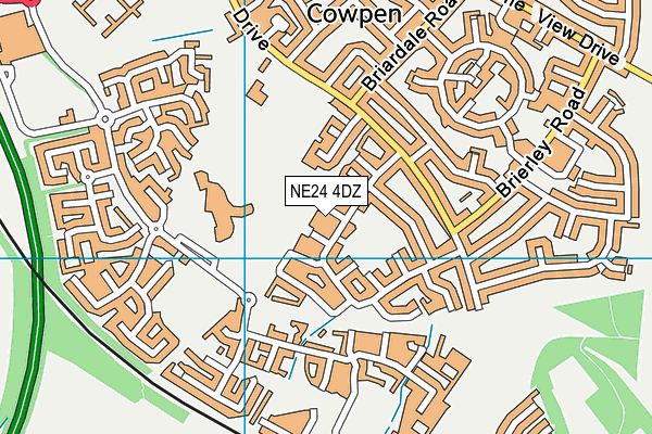 NE24 4DZ map - OS VectorMap District (Ordnance Survey)