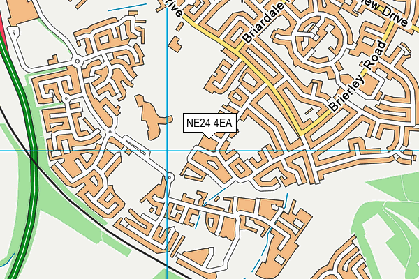 NE24 4EA map - OS VectorMap District (Ordnance Survey)