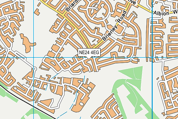 NE24 4EG map - OS VectorMap District (Ordnance Survey)