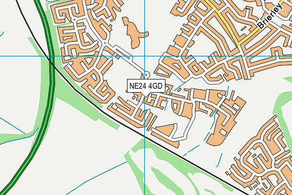 NE24 4GD map - OS VectorMap District (Ordnance Survey)