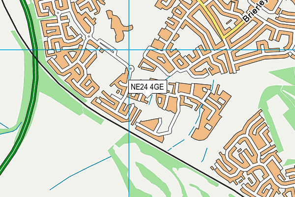 NE24 4GE map - OS VectorMap District (Ordnance Survey)