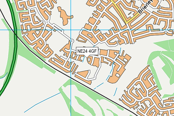 NE24 4GF map - OS VectorMap District (Ordnance Survey)