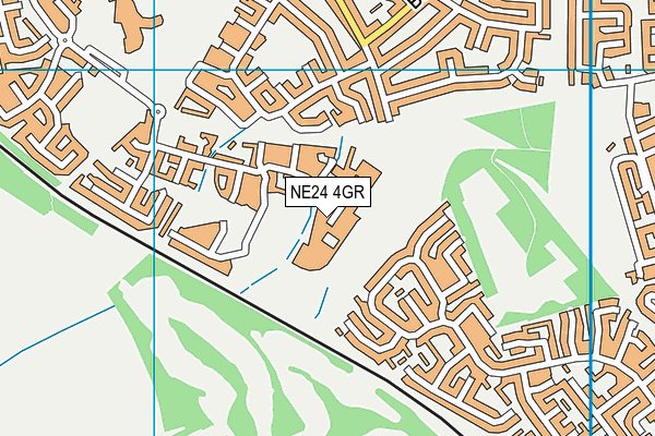 NE24 4GR map - OS VectorMap District (Ordnance Survey)