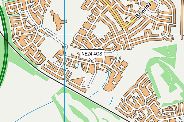 NE24 4GS map - OS VectorMap District (Ordnance Survey)
