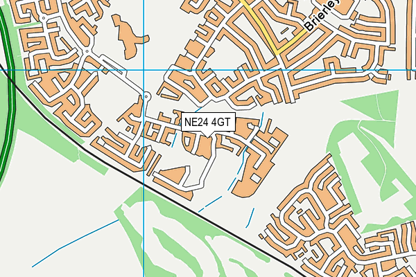 NE24 4GT map - OS VectorMap District (Ordnance Survey)