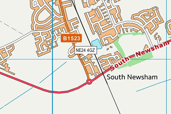 NE24 4GZ map - OS VectorMap District (Ordnance Survey)