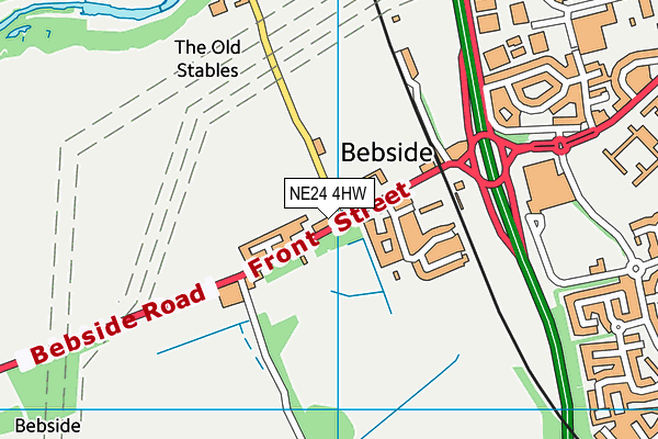 Bebside Welfare Social Centre (Closed) map (NE24 4HW) - OS VectorMap District (Ordnance Survey)