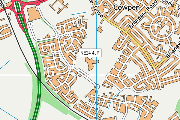 The Blyth Academy map (NE24 4JP) - OS VectorMap District (Ordnance Survey)