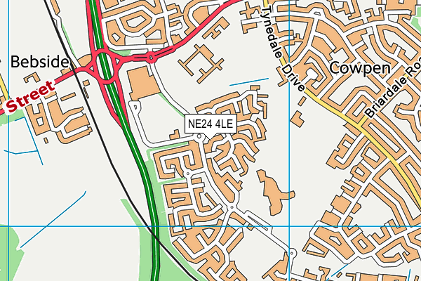 NE24 4LE map - OS VectorMap District (Ordnance Survey)