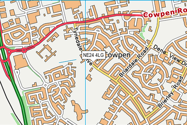 NE24 4LG map - OS VectorMap District (Ordnance Survey)