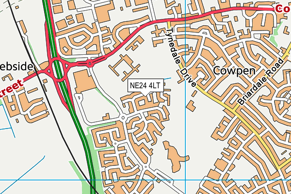 NE24 4LT map - OS VectorMap District (Ordnance Survey)