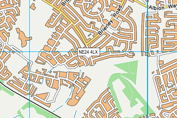 NE24 4LX map - OS VectorMap District (Ordnance Survey)
