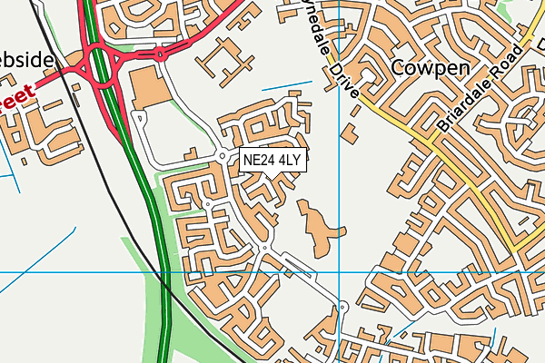 NE24 4LY map - OS VectorMap District (Ordnance Survey)