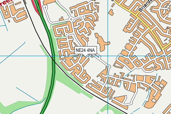 NE24 4NA map - OS VectorMap District (Ordnance Survey)