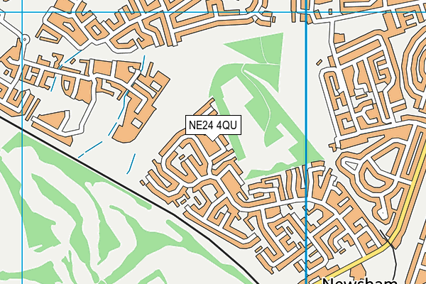 NE24 4QU map - OS VectorMap District (Ordnance Survey)