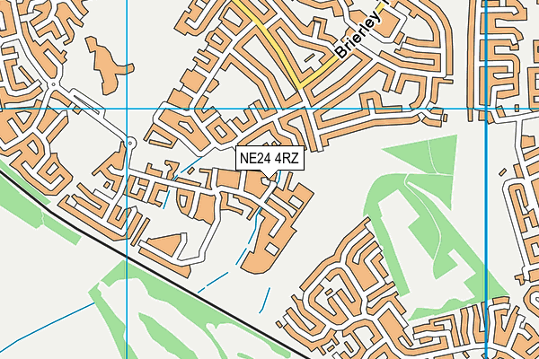NE24 4RZ map - OS VectorMap District (Ordnance Survey)