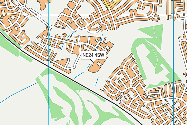 NE24 4SW map - OS VectorMap District (Ordnance Survey)