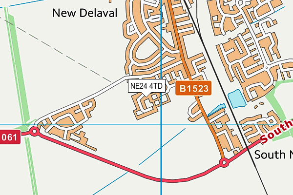 NE24 4TD map - OS VectorMap District (Ordnance Survey)