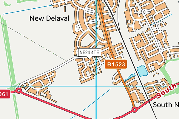 NE24 4TE map - OS VectorMap District (Ordnance Survey)