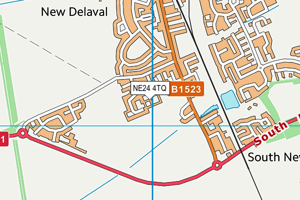NE24 4TQ map - OS VectorMap District (Ordnance Survey)
