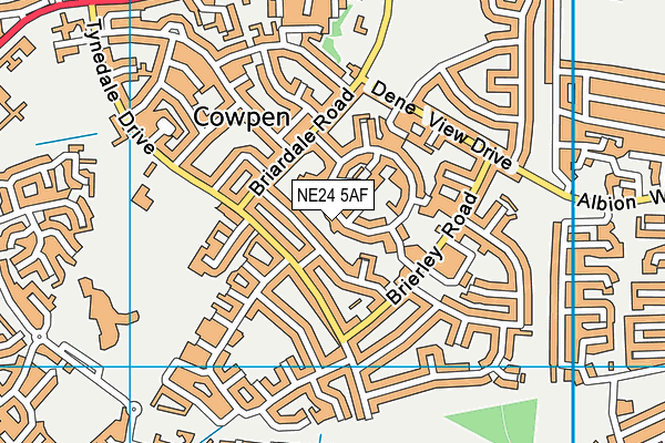 NE24 5AF map - OS VectorMap District (Ordnance Survey)