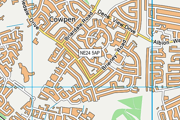 NE24 5AP map - OS VectorMap District (Ordnance Survey)