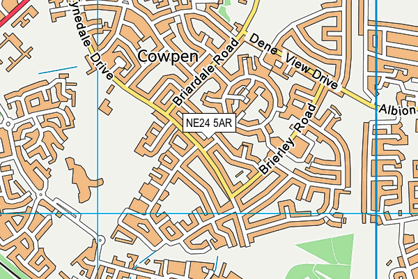 NE24 5AR map - OS VectorMap District (Ordnance Survey)