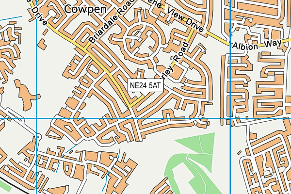 NE24 5AT map - OS VectorMap District (Ordnance Survey)