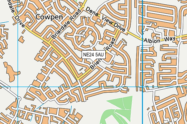 NE24 5AU map - OS VectorMap District (Ordnance Survey)