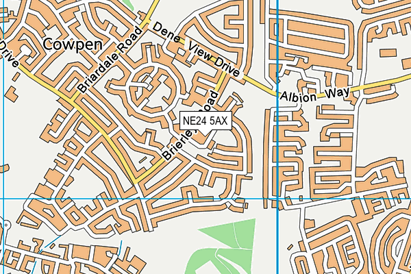 NE24 5AX map - OS VectorMap District (Ordnance Survey)